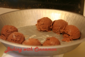 Chocolate ice cream for bonbons